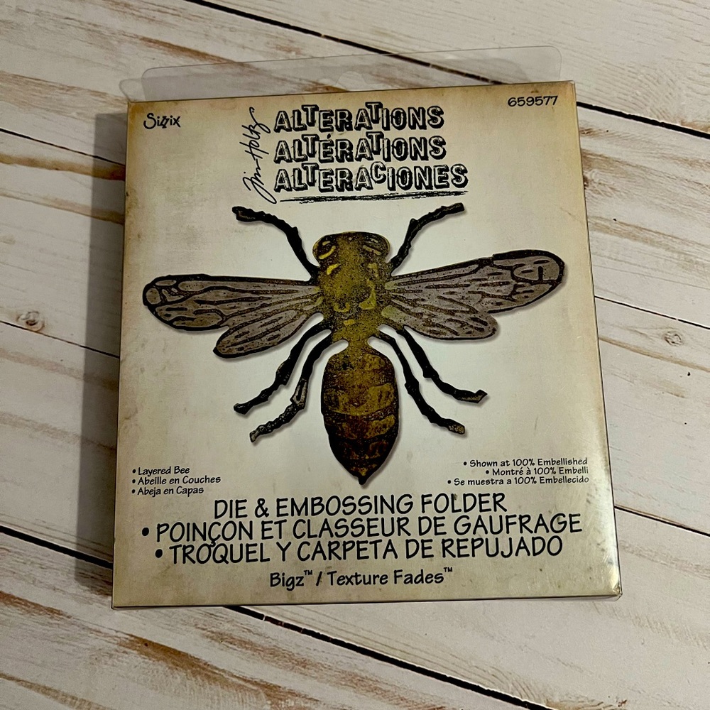 New Tim Holtz Layered Bee Bigz Die cut and Embossing Folder
